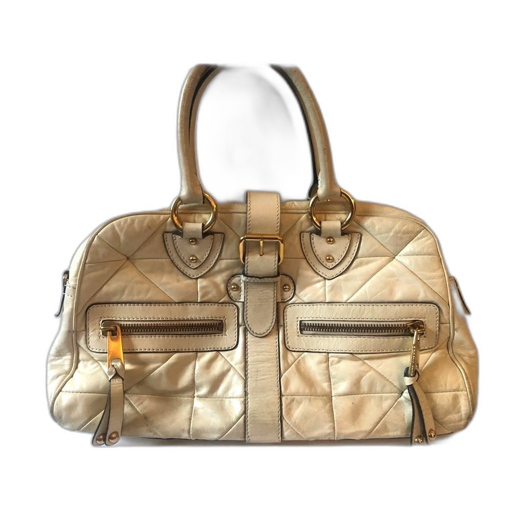 [Marc Jacobs] Double Pocket Cream Leather Satchel - Picture 3 of 7